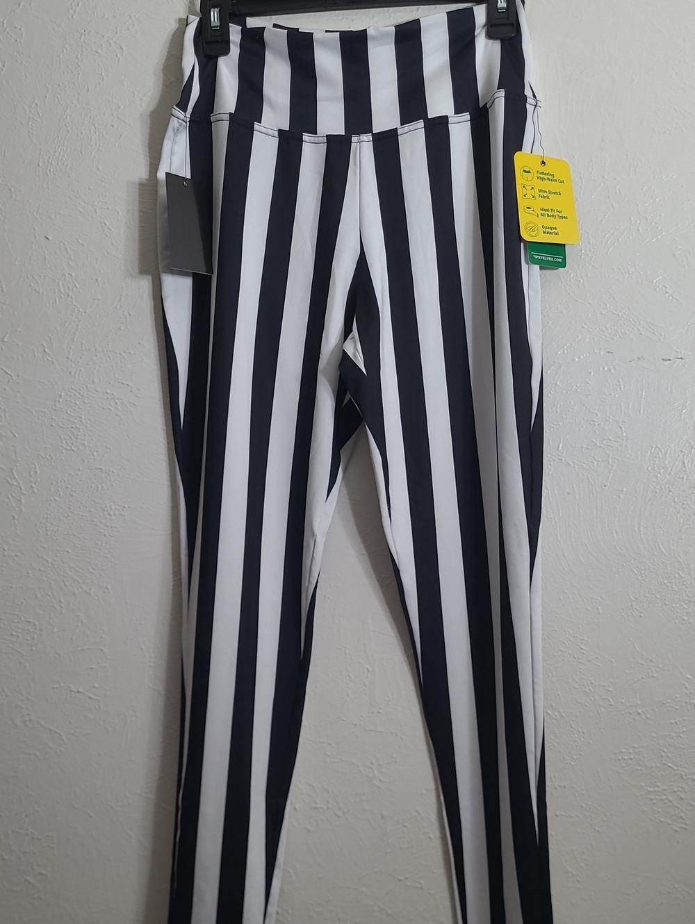 Tipsy Elves Kids Black & White Vertical Stripe Leggings